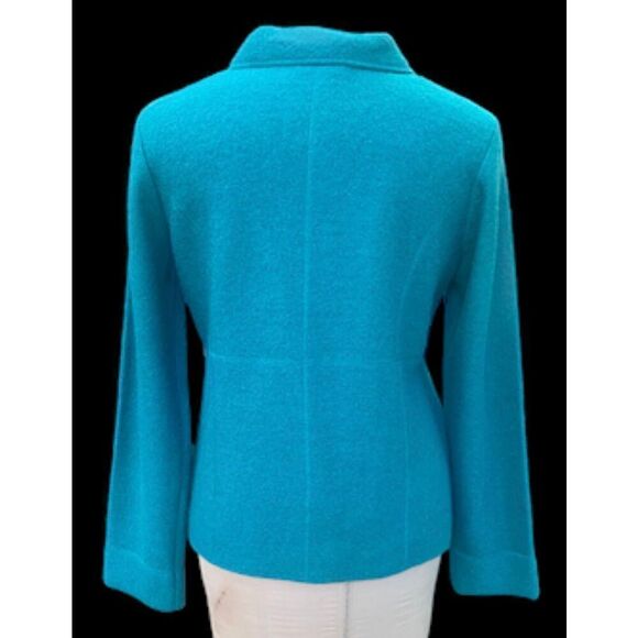 Jane Ashley Wool Blend Cardigan/Jacket Teal Sz M - Picture 4 of 10